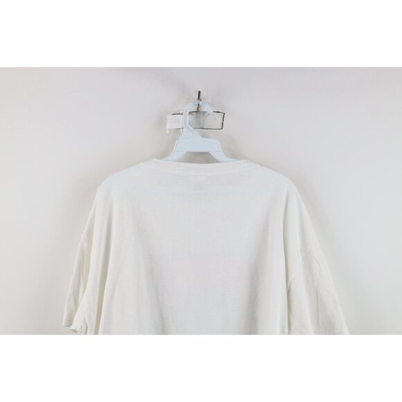 Vintage 90s Guess Mens OSFA Spell Out Big Logo Short Sleeve T-Shirt White USA - Picture 12 of 13